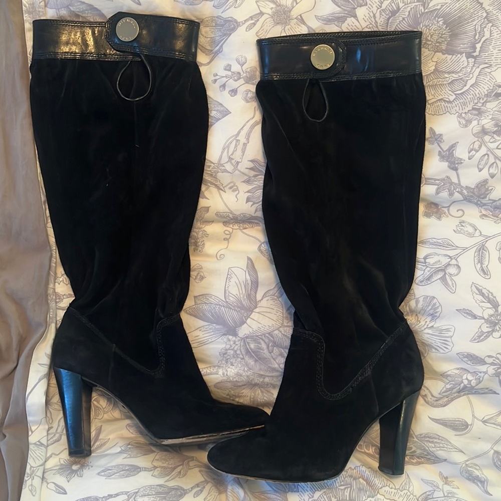 Vintage Style Michael Kors Black Suede Boots Size 7 Women’s